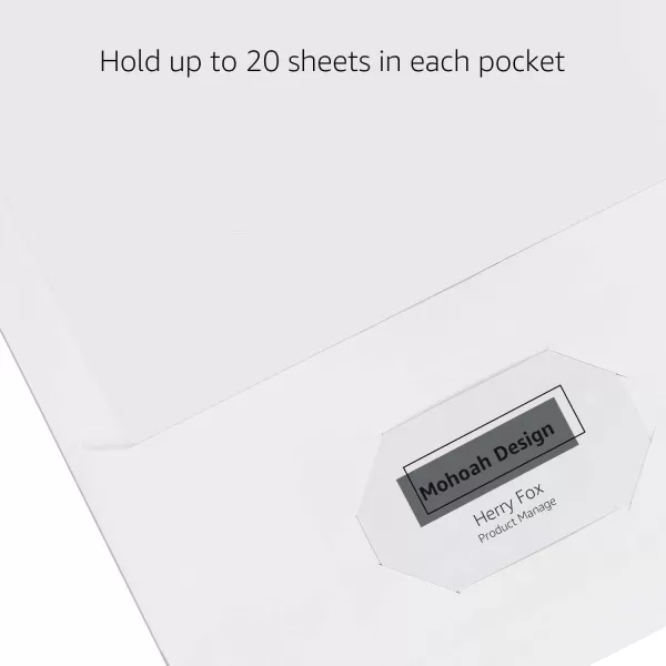 Amazon Basics TwoPocket Letter Folder 25 set White25