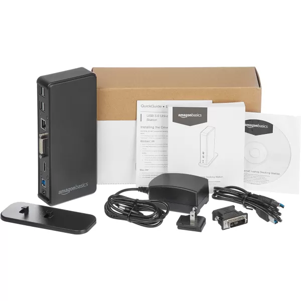 Amazon Basics USB 30 Universal Laptop Dual Monitor Docking StationAmazon Basics USB 30 Universal Laptop Dual Monitor Docking Station