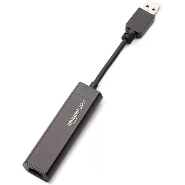 Amazon Basics USB 30 to 101001000 Gigabit Ethernet Internet Adapter Black1Pack