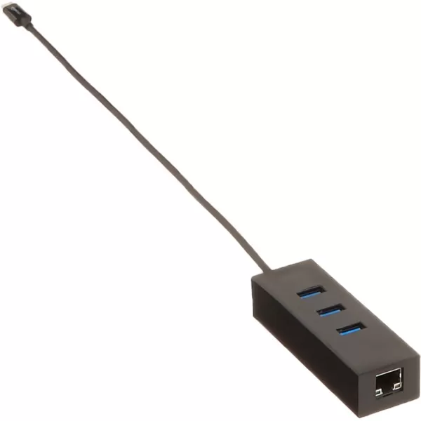Amazon Basics USB 31 TypeC to 3 Port USB Hub with Ethernet Adapter  BlackBlack 5Pack Cable