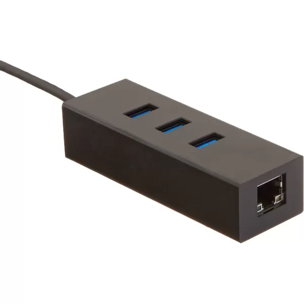 Amazon Basics USB 31 TypeC to 3 Port USB Hub with Ethernet Adapter  BlackBlack 5Pack Cable