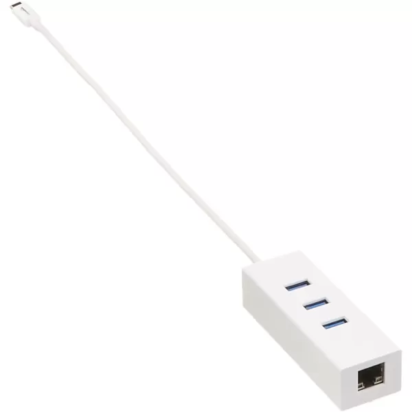 Amazon Basics USB 31 TypeC to 3 Port USB Hub with Ethernet Adapter  BlackWhite 5Pack Cable