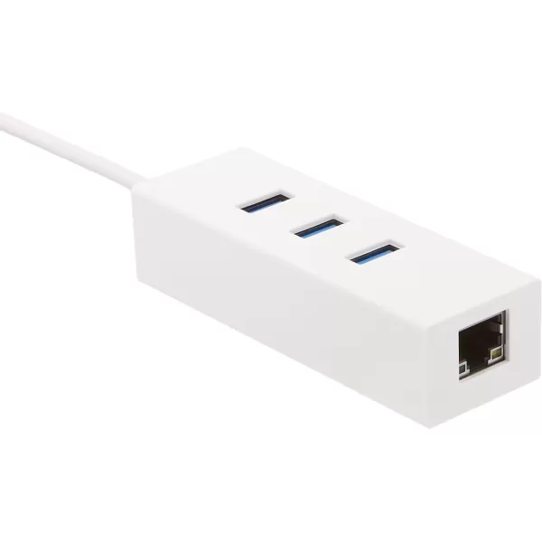 Amazon Basics USB 31 TypeC to 3 Port USB Hub with Ethernet Adapter  BlackWhite 5Pack Cable