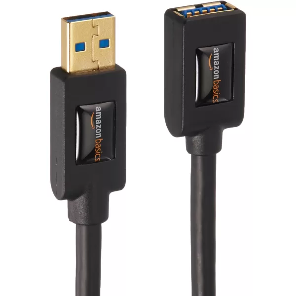 Amazon Basics USBA 30 Extension Cable 48Gbps HighSpeed Male to Female GoldPlated Connectors 65 Foot Black33 Feet 2Pack