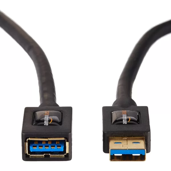 Amazon Basics USBA 30 Extension Cable 48Gbps HighSpeed Male to Female GoldPlated Connectors 65 Foot Black33 Feet 2Pack