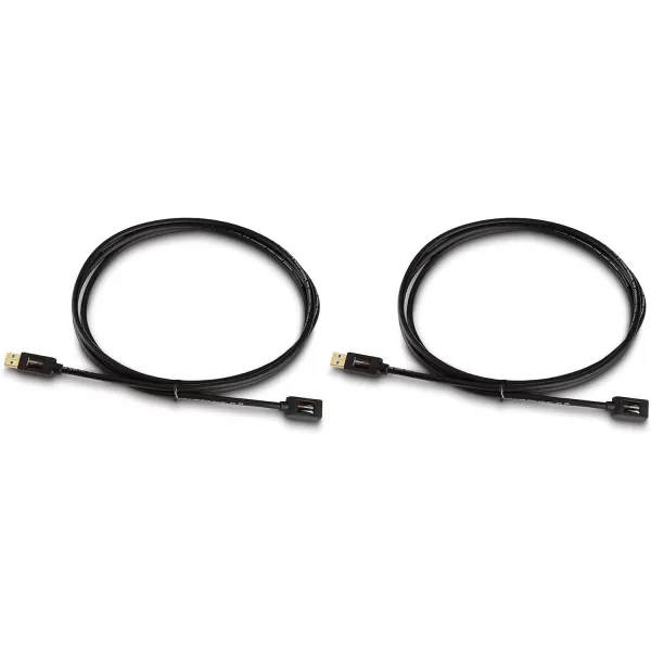 Amazon Basics USBA 30 Extension Cable 48Gbps HighSpeed Male to Female GoldPlated Connectors 65 Foot Black6 Feet 2Pack