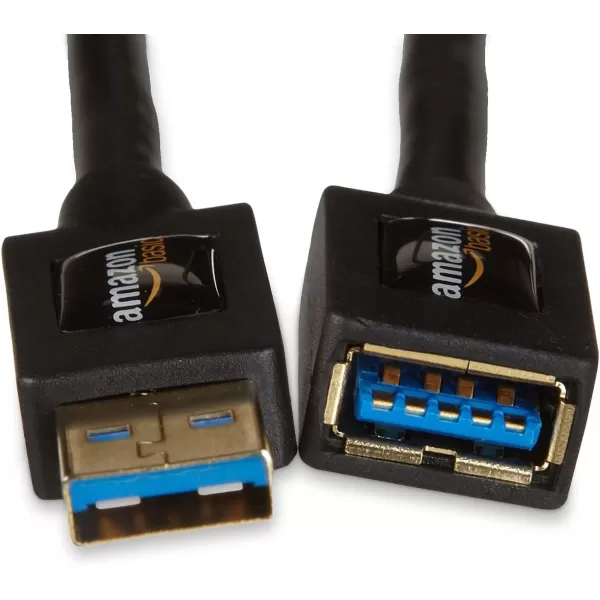 Amazon Basics USBA 30 Extension Cable 48Gbps HighSpeed Male to Female GoldPlated Connectors 65 Foot Black65 Feet 10Pack