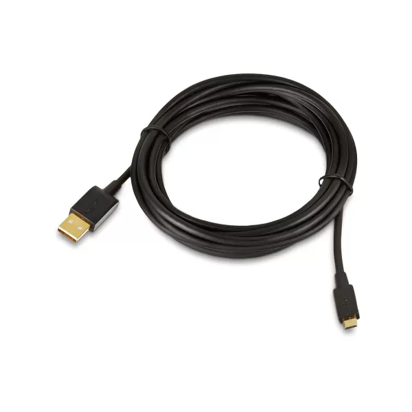 Amazon Basics USBA to Micro USB Fast Charging Cable 480Mbps Transfer Speed with GoldPlated Plugs USB 20 3 Foot Black10 Feet 1 Pack