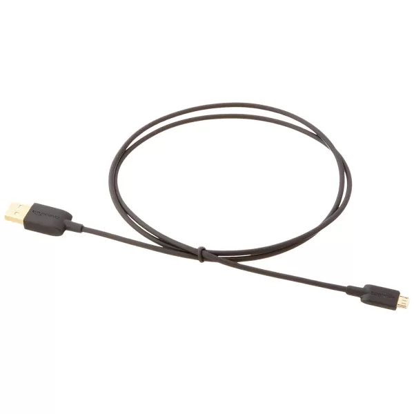 Amazon Basics USBA to Micro USB Fast Charging Cable 480Mbps Transfer Speed with GoldPlated Plugs USB 20 3 Foot Black3 Feet 1 Pack