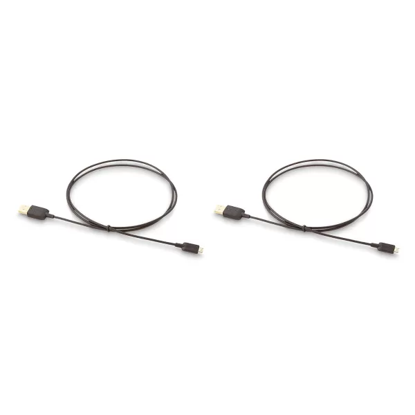 Amazon Basics USBA to Micro USB Fast Charging Cable 480Mbps Transfer Speed with GoldPlated Plugs USB 20 3 Foot Black3 Feet 2 Pack