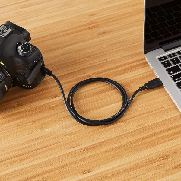 Amazon Basics USBA to Mini USB 20 Fast Charging Cable 480Mbps Transfer Speed with GoldPlated Plugs 3 Foot Black3 Feet 1Pack
