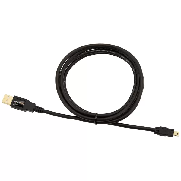 Amazon Basics USBA to Mini USB 20 Fast Charging Cable 480Mbps Transfer Speed with GoldPlated Plugs 3 Foot Black6 Feet 1Pack