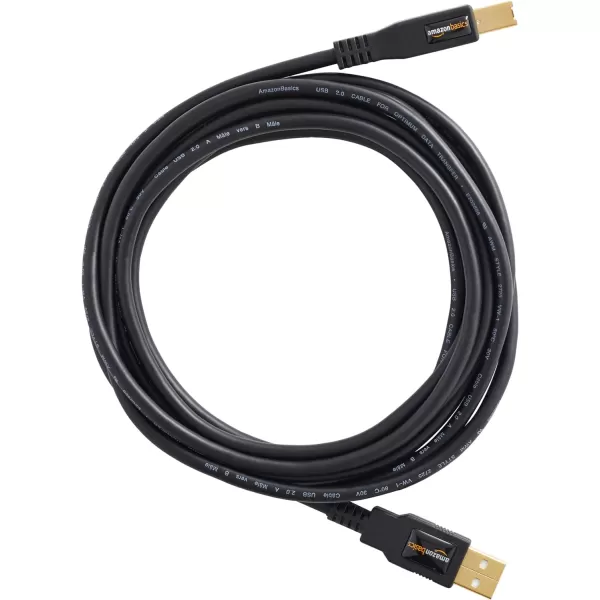 Amazon Basics USBA to USBB 20 Cable for Printer or External Hard Drive GoldPlated Connectors 6 Foot Black10 Feet