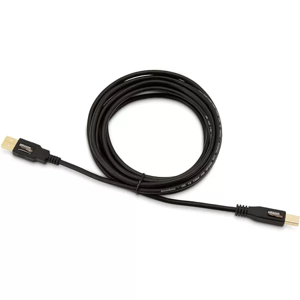 Amazon Basics USBA to USBB 20 Cable for Printer or External Hard Drive GoldPlated Connectors 6 Foot Black10 Feet