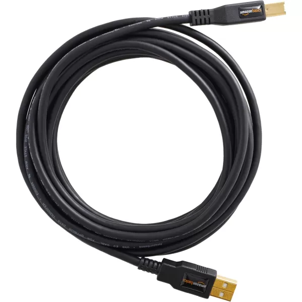 Amazon Basics USBA to USBB 20 Cable for Printer or External Hard Drive GoldPlated Connectors 6 Foot Black16 Feet