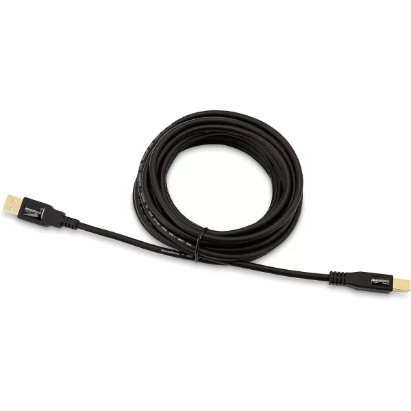 Amazon Basics USBA to USBB 20 Cable for Printer or External Hard Drive GoldPlated Connectors 6 Foot Black16 Feet