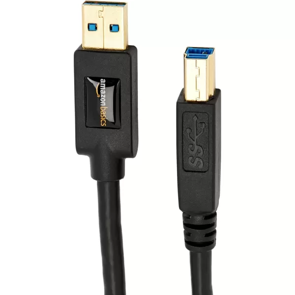 Amazon Basics USBA to USBB 30 Cable 48Gbps HighSpeed with GoldPlated Plugs 6 Foot Black6 Feet 10Pack
