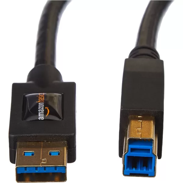 Amazon Basics USBA to USBB 30 Cable 48Gbps HighSpeed with GoldPlated Plugs 6 Foot Black6 Feet 1Pack