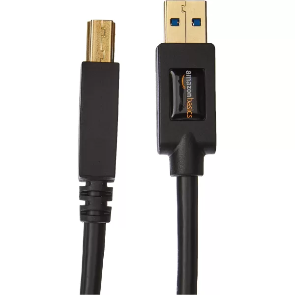 Amazon Basics USBA to USBB 30 Cable 48Gbps HighSpeed with GoldPlated Plugs 6 Foot Black6 Feet 1Pack