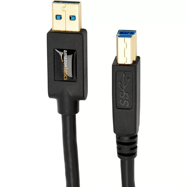 Amazon Basics USBA to USBB 30 Cable 48Gbps HighSpeed with GoldPlated Plugs 6 Foot Black9 Feet 10Pack