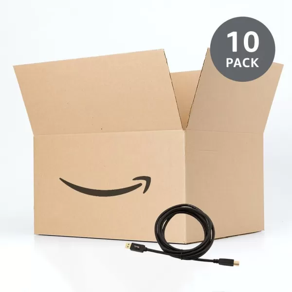 Amazon Basics USBA to USBB 30 Cable 48Gbps HighSpeed with GoldPlated Plugs 6 Foot Black9 Feet 10Pack
