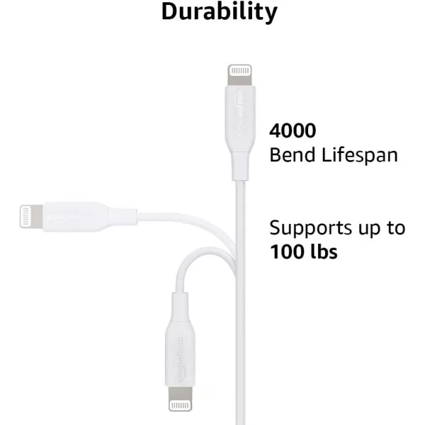 Amazon Basics USBC to Lightning ABS Charger Cable MFi Certified Charger for Apple iPhone 14 13 12 11 X Xs Pro Pro Max Plus iPad 3 Foot WhiteWhite 6 Feet
