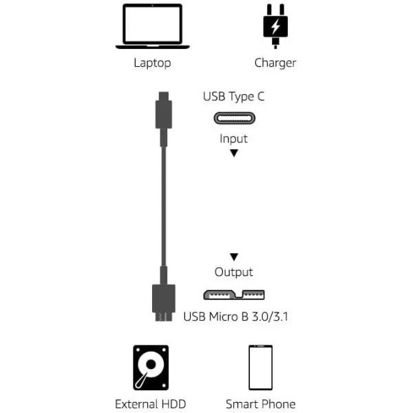 Amazon Basics USBC to Micro USB 31 Gen 2 Fast Charging Cable 10Gbps HighSpeed 3 Foot BlackBlack 3 Feet