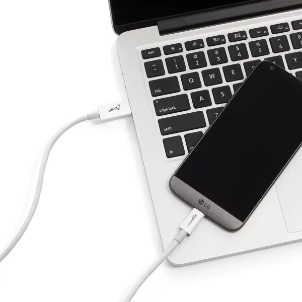 Amazon Basics USBC to USBA 31 Gen 2 Adapter Fast Charger Cable 10Gbps HighSpeed USBIF Certified for Apple iPhone 15 iPad Samsung Galaxy Tablets Laptops 3 Foot WhiteWhite 1Pack