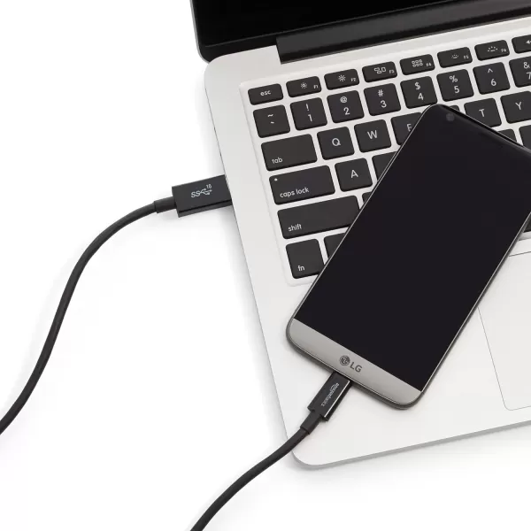 Amazon Basics USBC to USBA 31 Gen 2 Adapter Fast Charger Cable 10Gbps HighSpeed USBIF Certified for Apple iPhone 15 iPad Samsung Galaxy Tablets Laptops 3 Foot WhiteBlack 1Pack