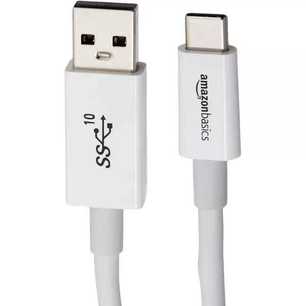 Amazon Basics USBC to USBA 31 Gen 2 Adapter Fast Charger Cable 10Gbps HighSpeed USBIF Certified for Apple iPhone 15 iPad Samsung Galaxy Tablets Laptops 3 Foot WhiteWhite 5Pack
