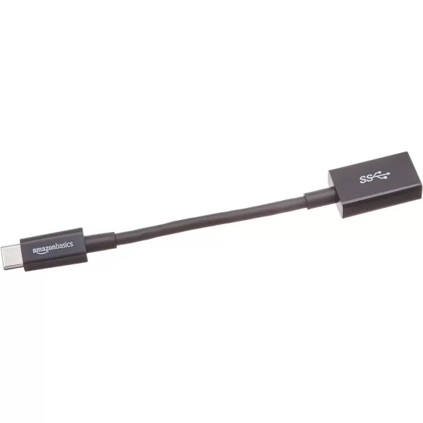 Amazon Basics USBC to USBA 31 Gen1 Female Adapter Cable Converter 5Gbps HighSpeed USBIF Certified for Laptops Tablets Phones WhiteBlack 1Pack