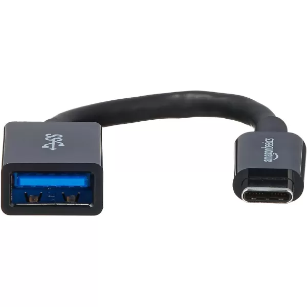 Amazon Basics USBC to USBA 31 Gen1 Female Adapter Cable Converter 5Gbps HighSpeed USBIF Certified for Laptops Tablets Phones WhiteBlack 1Pack