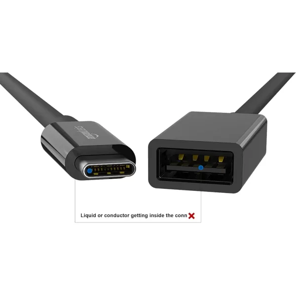 Amazon Basics USBC to USBA 31 Gen1 Female Adapter Cable Converter 5Gbps HighSpeed USBIF Certified for Laptops Tablets Phones WhiteBlack 1Pack