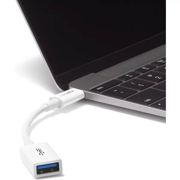 Amazon Basics USBC to USBA 31 Gen1 Female Adapter Cable Converter 5Gbps HighSpeed USBIF Certified for Laptops Tablets Phones WhiteWhite 1Pack