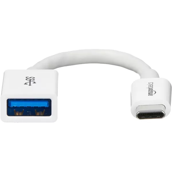 Amazon Basics USBC to USBA 31 Gen1 Female Adapter Cable Converter 5Gbps HighSpeed USBIF Certified for Laptops Tablets Phones WhiteWhite 1Pack