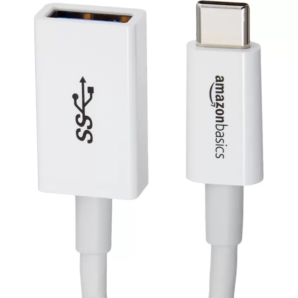 Amazon Basics USBC to USBA 31 Gen1 Female Adapter Cable Converter 5Gbps HighSpeed USBIF Certified for Laptops Tablets Phones WhiteWhite 1Pack