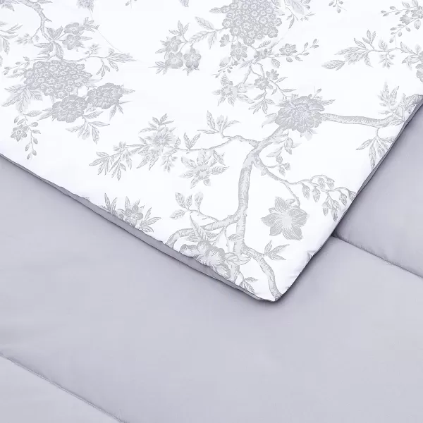 Amazon Basics UltraSoft Microfiber BedInABag 8 Piece Comforter Bedding Set Queen Blue Watercolor StripedGrey Chinoiserie King