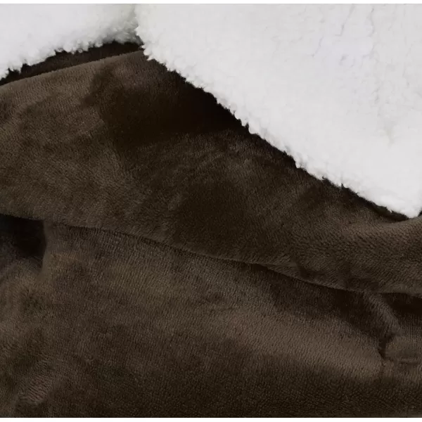 Amazon Basics UltraSoft Micromink Sherpa Blanket Throw CharcoalFullQueen Chocolate