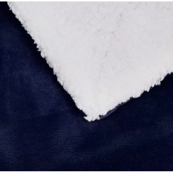 Amazon Basics UltraSoft Micromink Sherpa Blanket Throw CharcoalFullQueen Navy