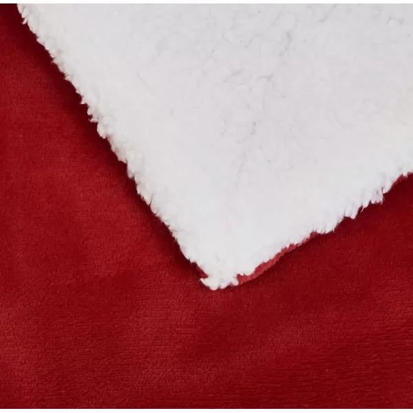 Amazon Basics UltraSoft Micromink Sherpa Blanket Throw CharcoalFullQueen Red