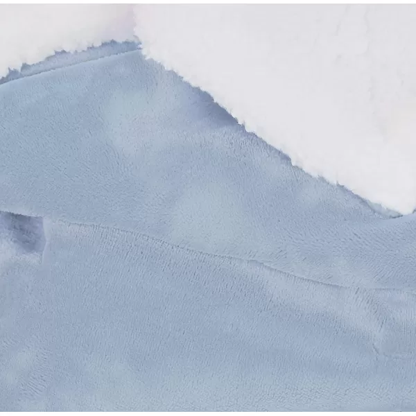 Amazon Basics UltraSoft Micromink Sherpa Blanket Throw CharcoalKing Smoke Blue