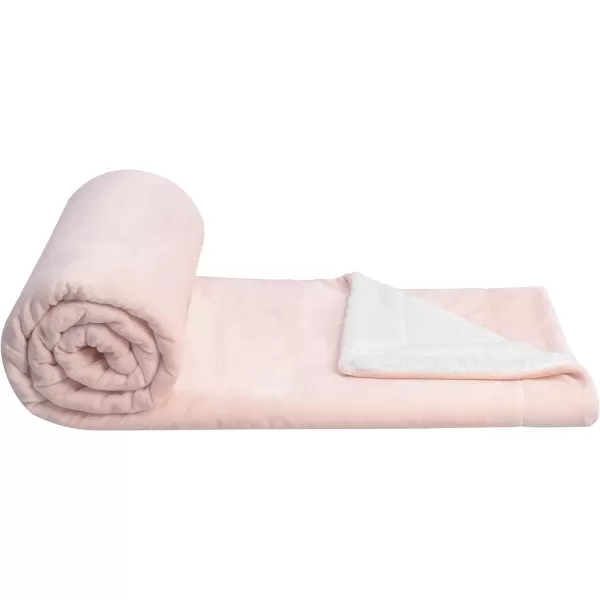 Amazon Basics UltraSoft Micromink Sherpa Blanket Throw CharcoalThrow Blush