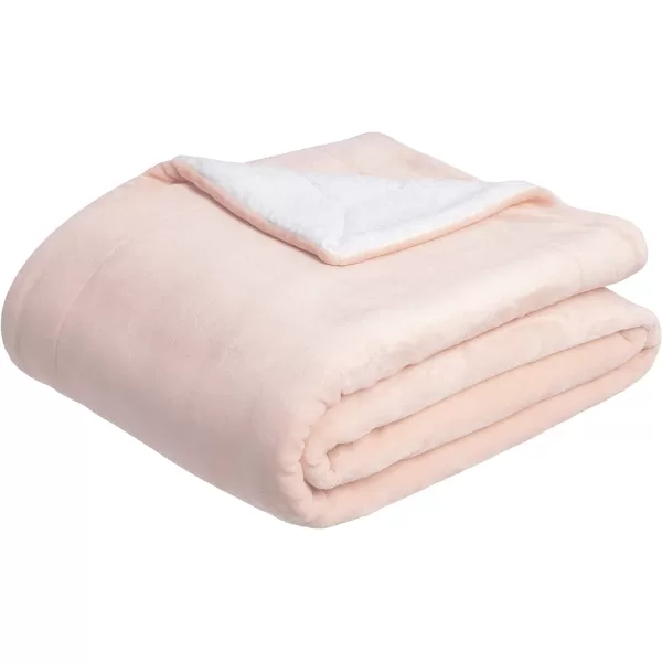 Amazon Basics UltraSoft Micromink Sherpa Blanket Throw CharcoalThrow Blush