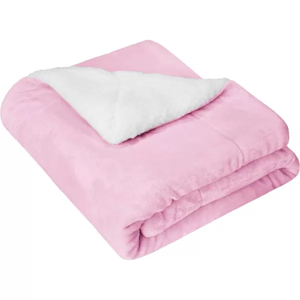 Amazon Basics UltraSoft Micromink Sherpa Blanket Throw CharcoalThrow Bubblegum Pink