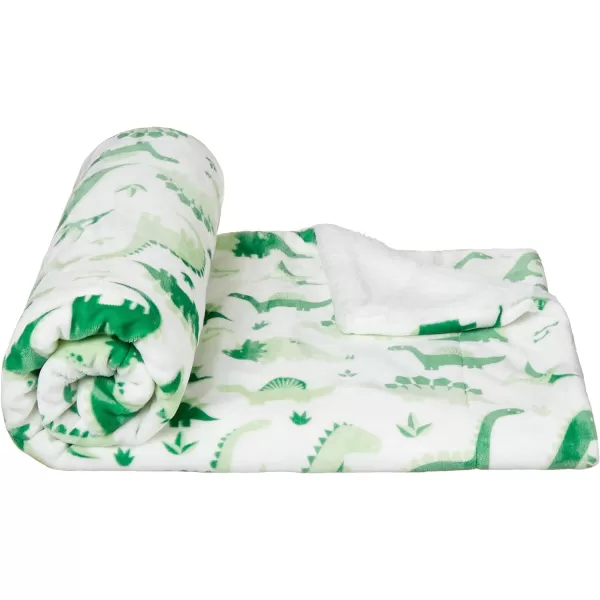 Amazon Basics UltraSoft Micromink Sherpa Blanket Throw CharcoalThrow Dino Friends