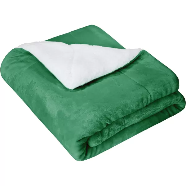 Amazon Basics UltraSoft Micromink Sherpa Blanket Throw CharcoalThrow Grass Green