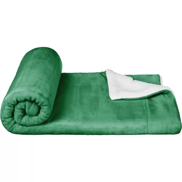 Amazon Basics UltraSoft Micromink Sherpa Blanket Throw CharcoalThrow Grass Green