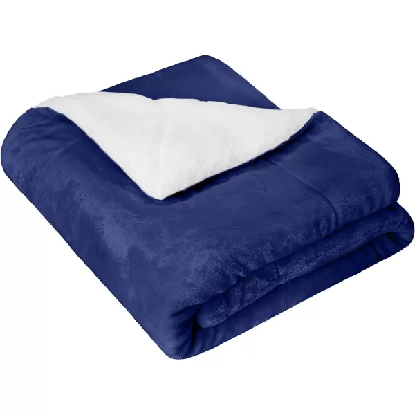 Amazon Basics UltraSoft Micromink Sherpa Blanket Throw CharcoalThrow Midnight Blue