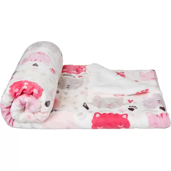 Amazon Basics UltraSoft Micromink Sherpa Blanket Throw CharcoalThrow Pink Kitties