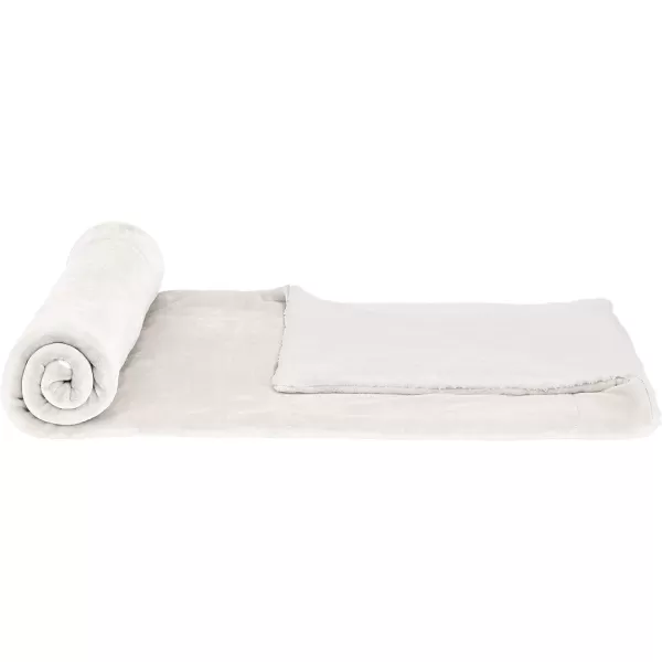 Amazon Basics UltraSoft Micromink Sherpa Blanket Throw CharcoalTwin Cream